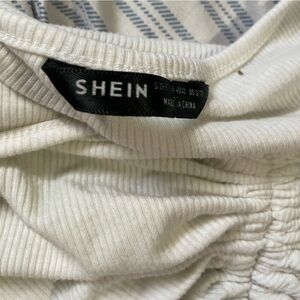 Shein White Ribbed Top